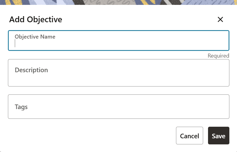 The Add Objective Window