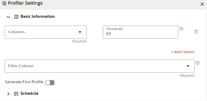 This image displays the Profiler Settings page.
