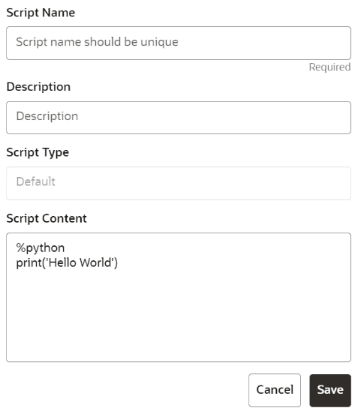 This image displays the Script tab. This image displays the Script tab.