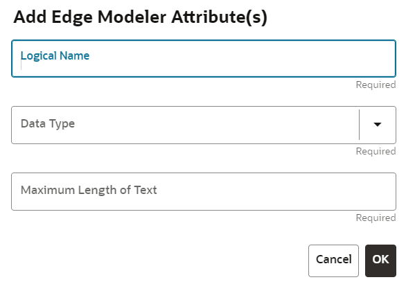 This image displays the Add Edge Modeler Attribute(s) screen .