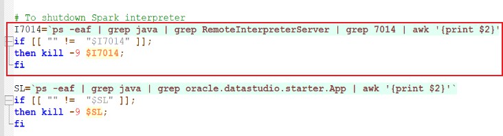 Snapshot of shutdown.sh file