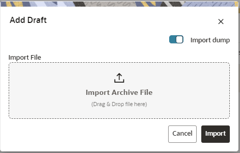 This image displays the Model Details - Import Dump.