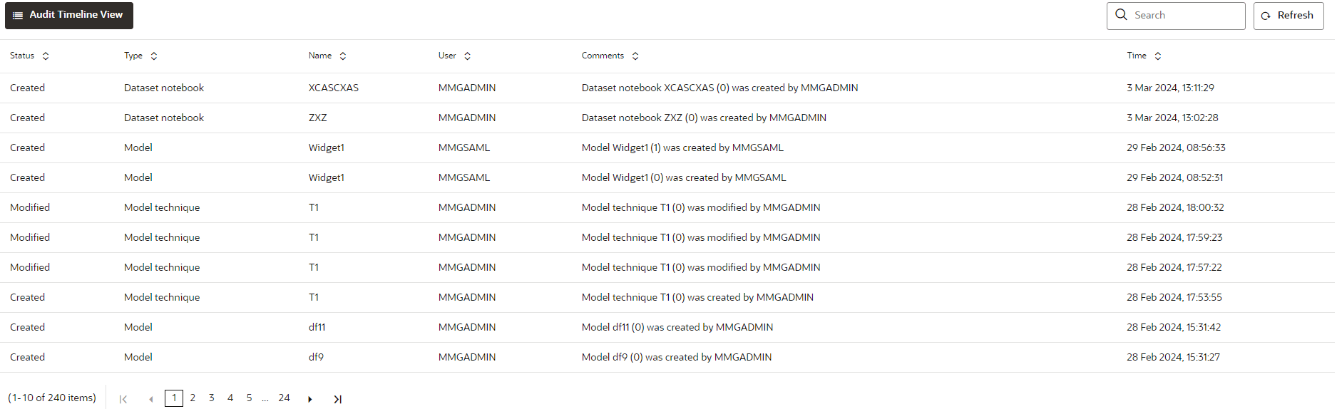 This image displays the Audit Trail window. This image displays the Audit Trail window.