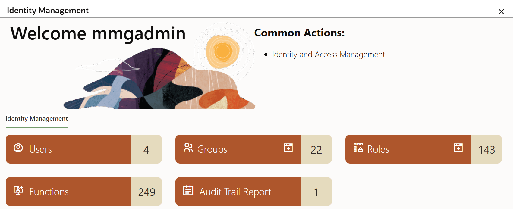 This image displays the Identity Management Summary page.