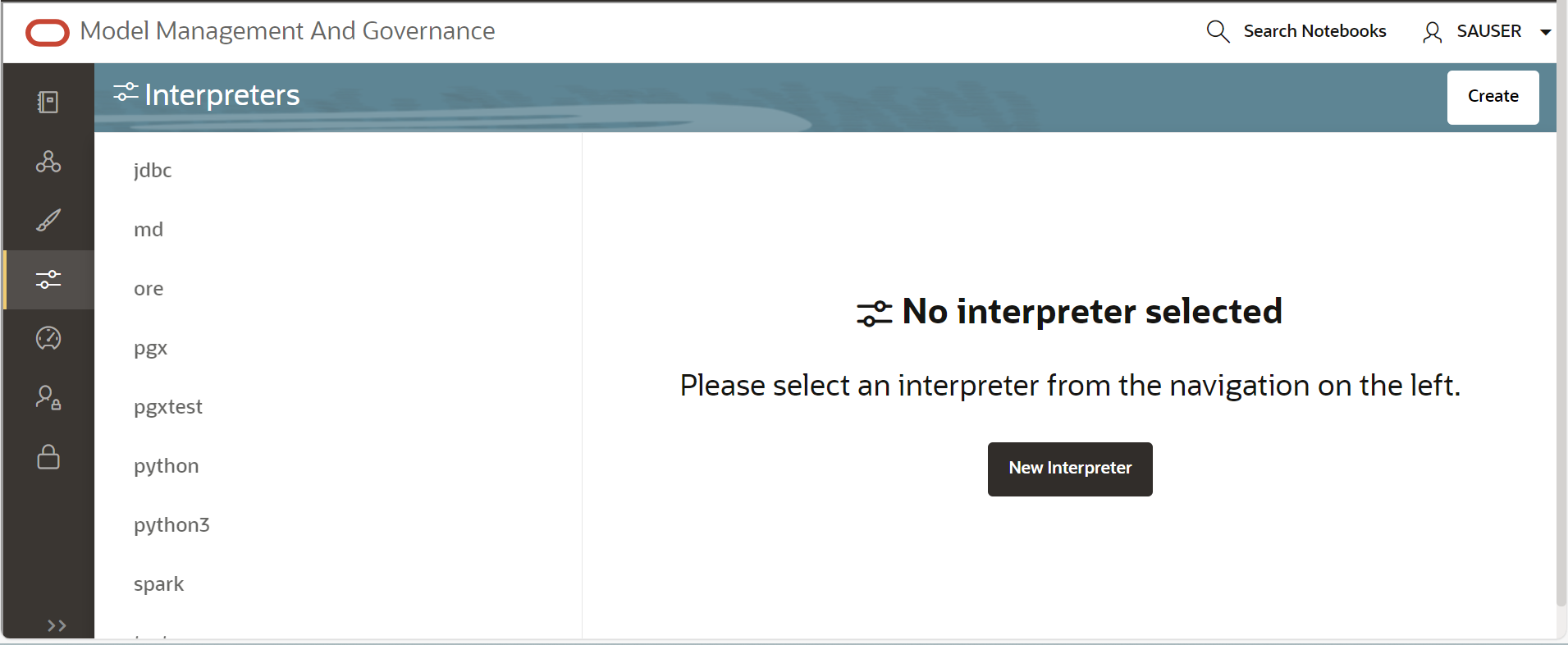 This image displays the Interpreter screen.