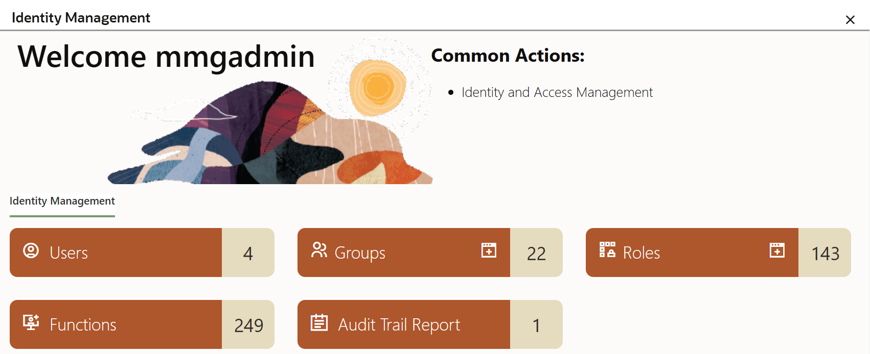 This image displays the Identity Management Summary page.