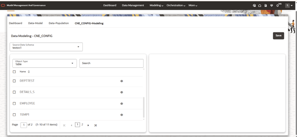 This image displays the DDL and Generic View of the selected object.