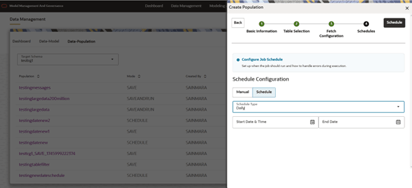 This image displays the Schedule Daily options.
