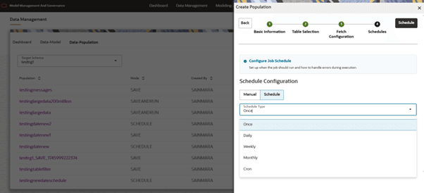 This image displays the Schedule Type options.