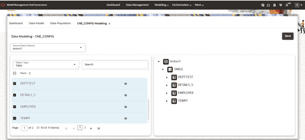 This image displays the Source Schema Name.