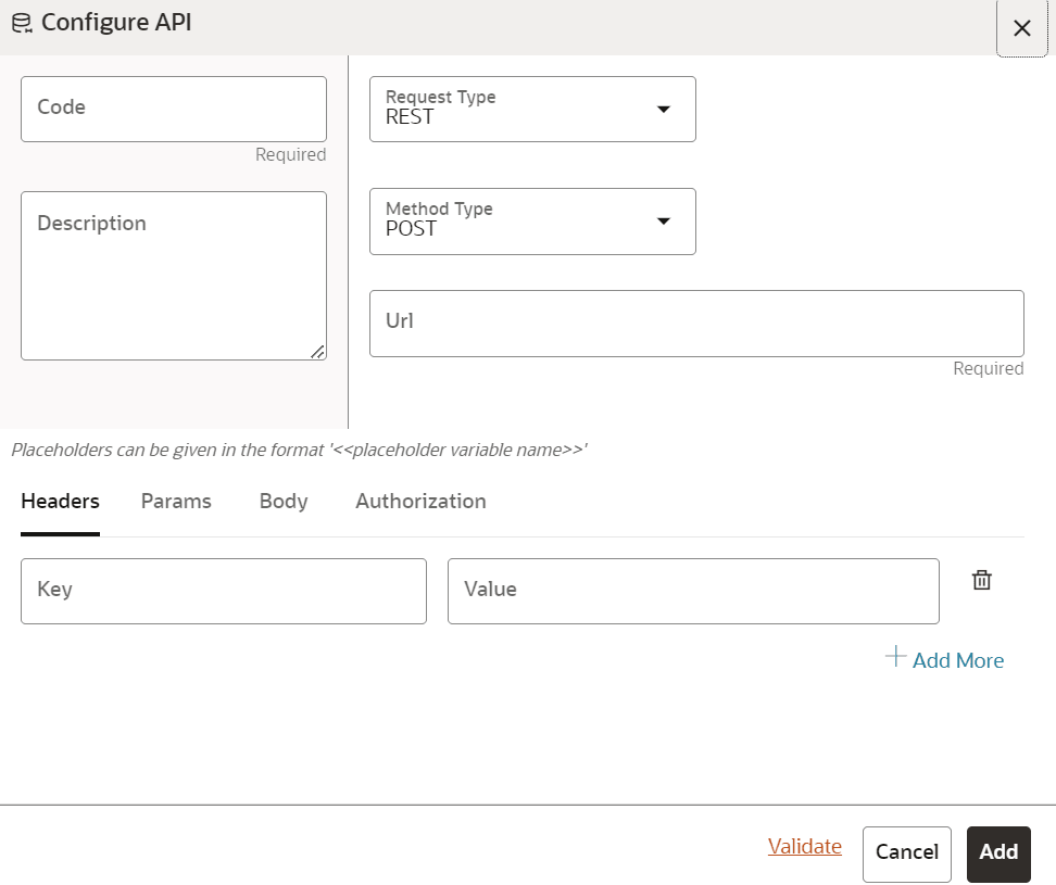 This image displays the Configure API page.