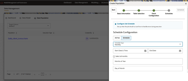 This image displays the Schedule Monthly options.