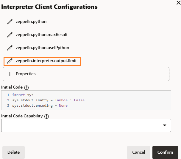 Zeppelin Interpreter Output Limit