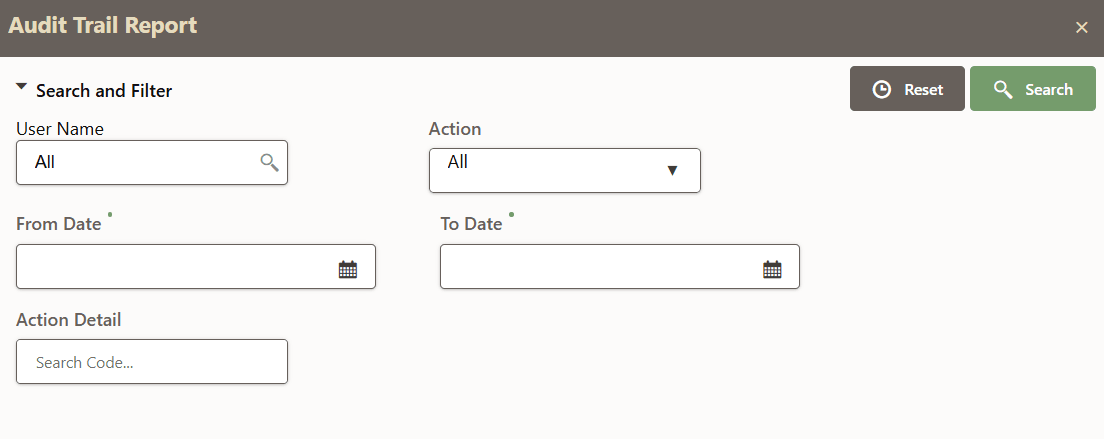 This image displays the Audit Trail Report. This image displays the Audit Trail Report.