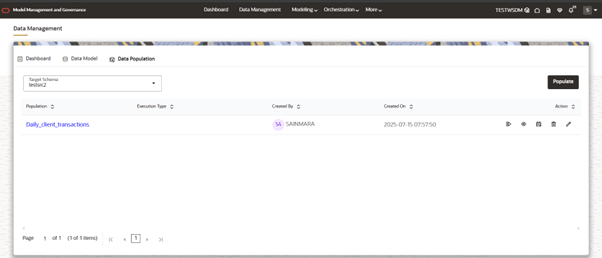 This image displays the Data Population List. This image displays the Data Population List.