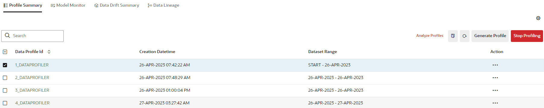 This image displays the Dataset Profiles. This image displays the Dataset Profiles.