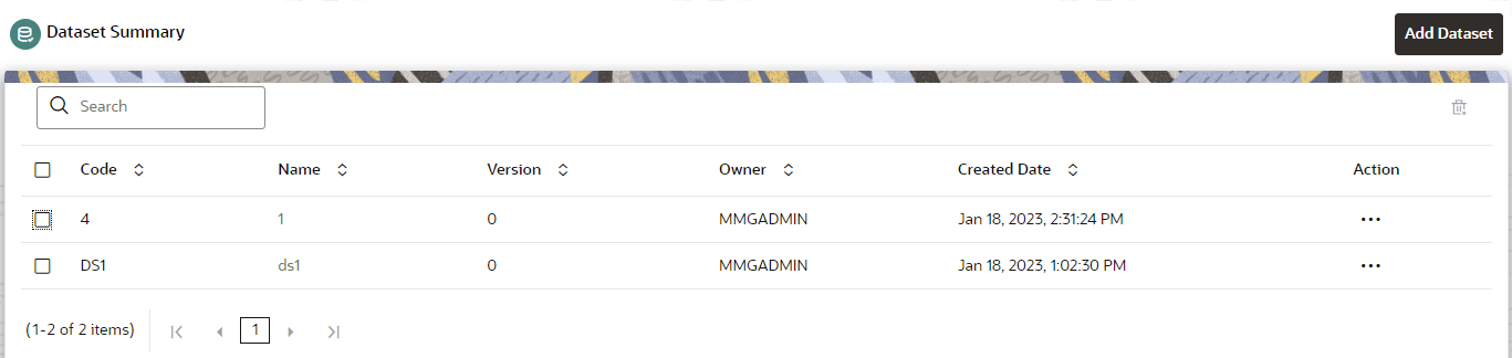 This image displays the Dataset Summary page.