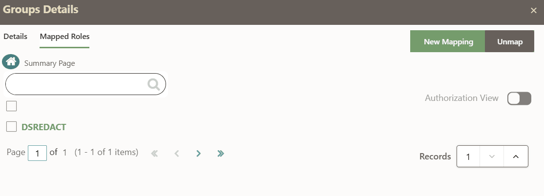 Group Details - Mapped Roles