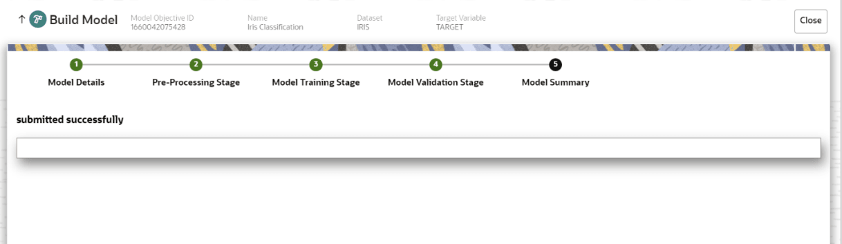 This image displays the Model Summary screen. This image displays the Model Summary screen.
