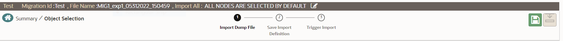 This image displays the Object Selection page. This image displays the Object Selection page.