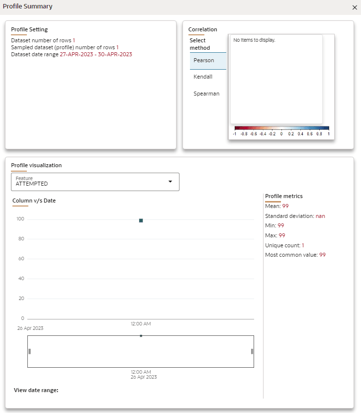 This image displays the Profile Summary.