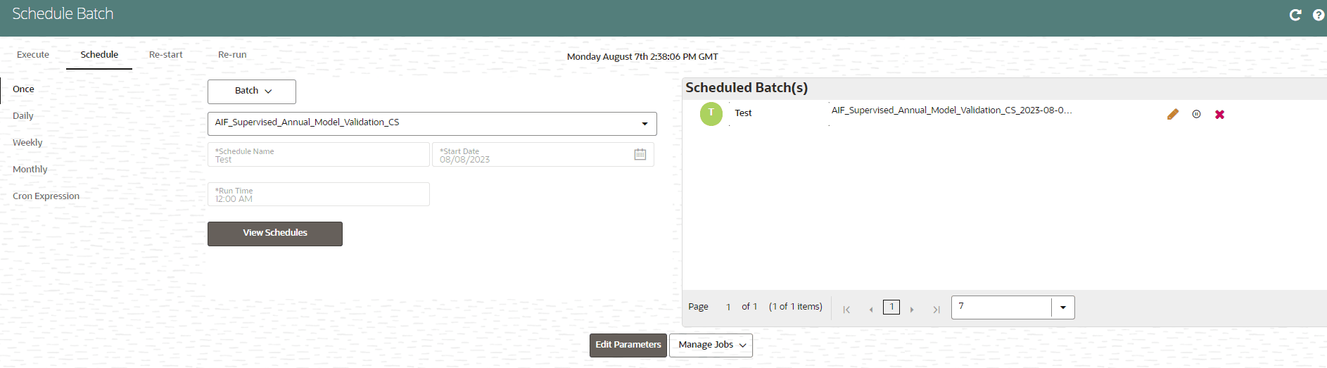 This image displays the Scheduled Batches. This image displays the Scheduled Batches.