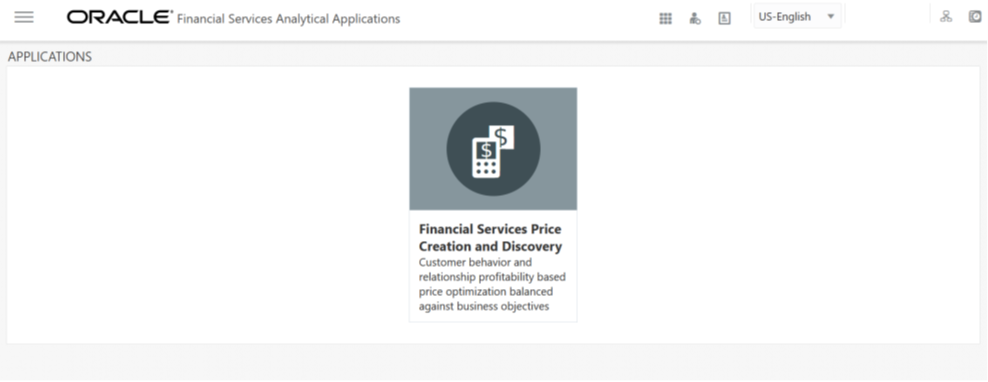 This illustration shows landing page of the OFSAA application pack.