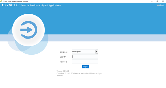 OFSAA Login Page