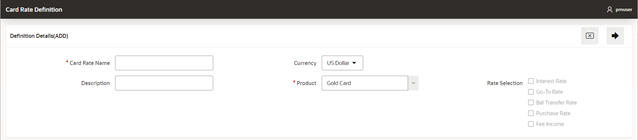 Card Rate Definition Details (Add)