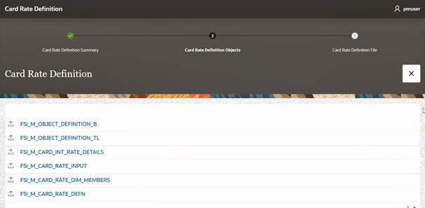 Card Rate Definition Screen Card Rate Definition Screen