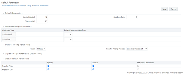Default parameters when FTP enabled Default parameters when FTP enabled