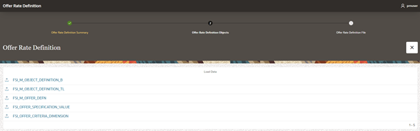 Offer Rate Definition Screen