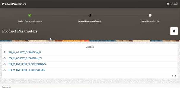 Product Parameter Screen