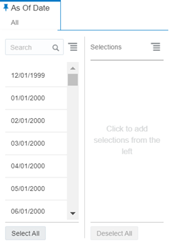 This image displays the As of Date Selection