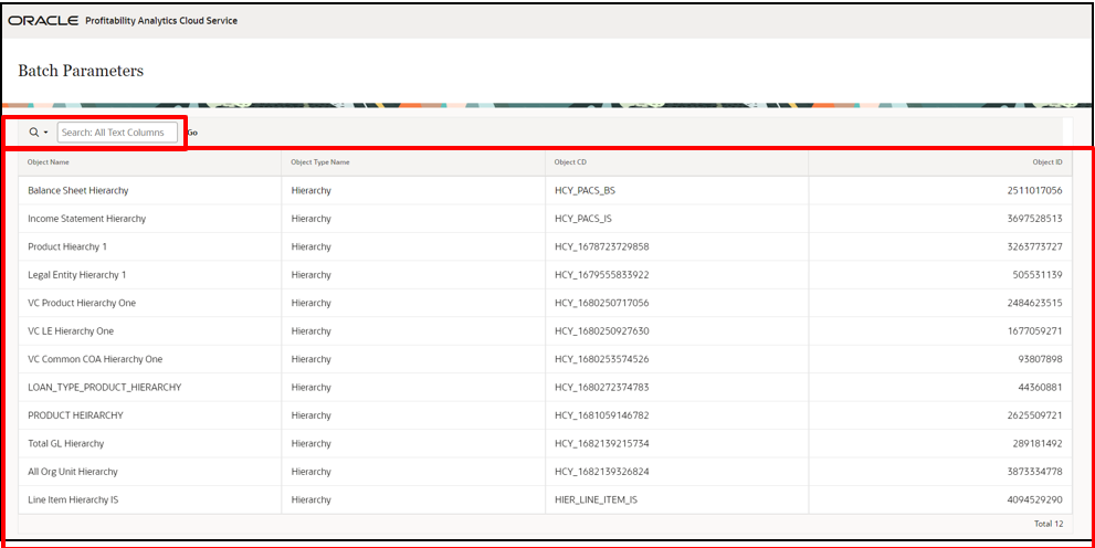 Batch Parameters - Summary