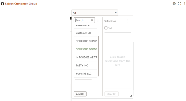 Filter Customer Group