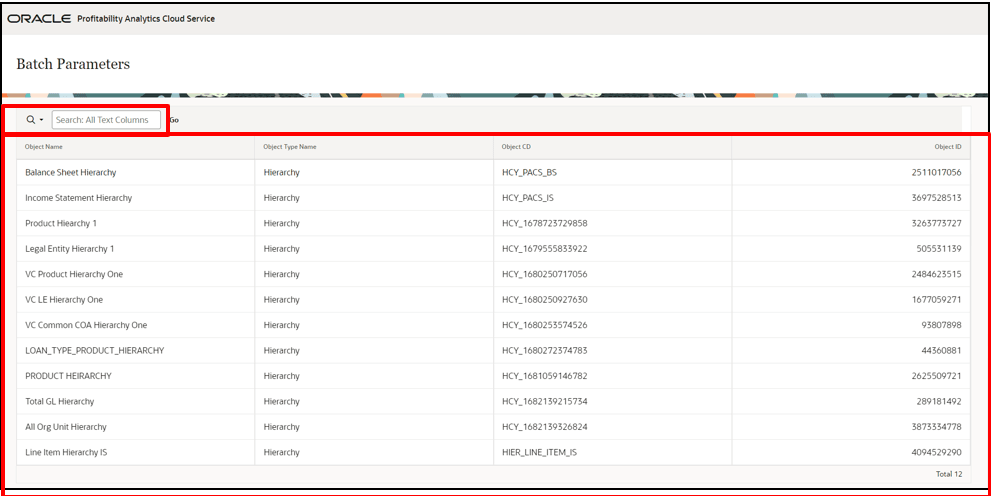 Batch Parameters - Summary Batch Parameters - Summary