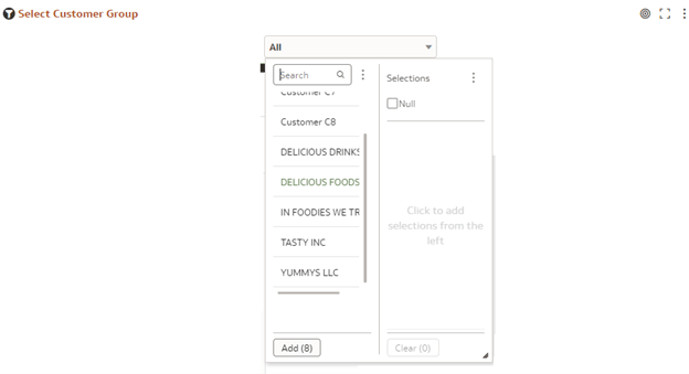 Filter Customer Group