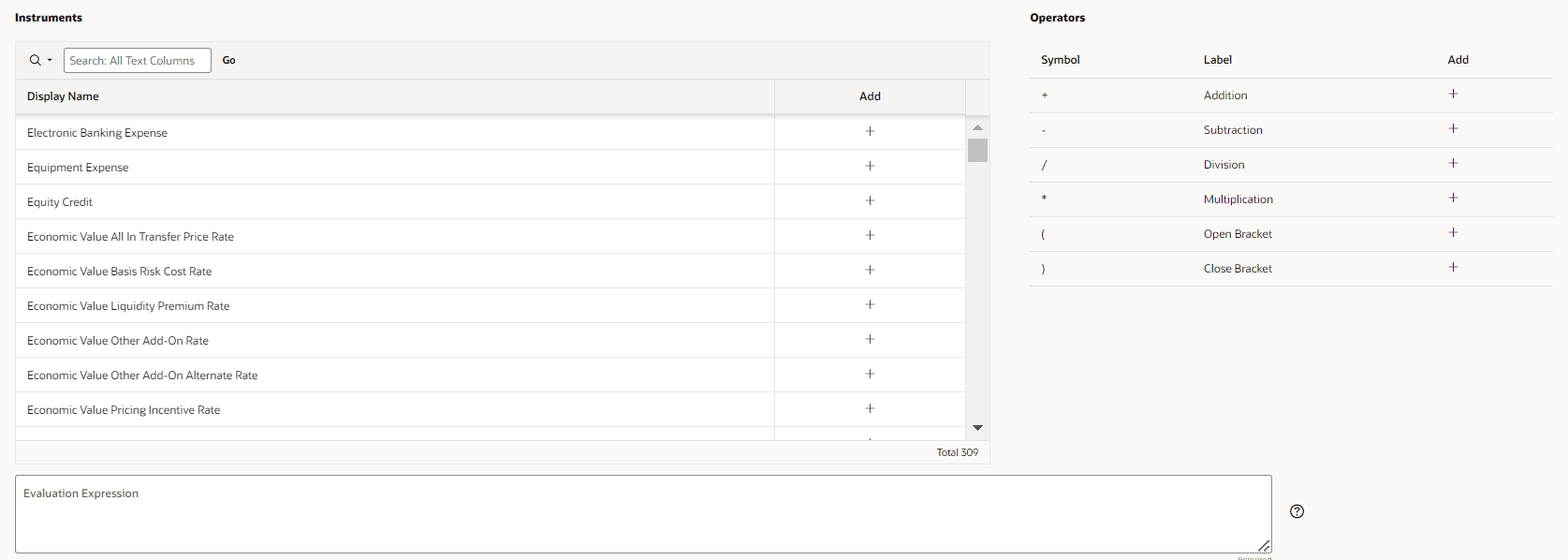 Instrument Metric Selection