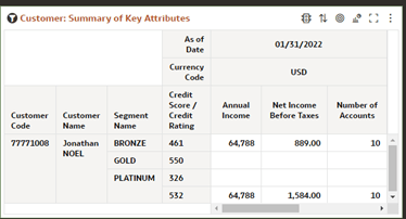 Report – Customer : Summary Key Attributes Report – Customer : Summary Key Attributes