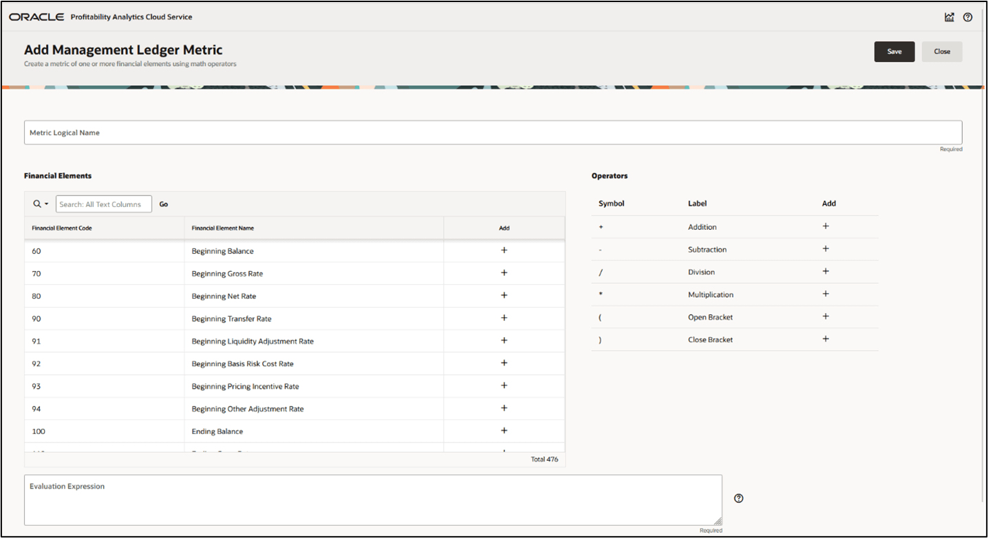 Add Management Ledger Metric Add Management Ledger Metric