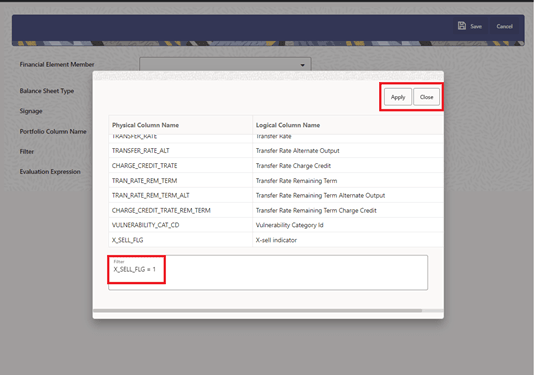 Financial Element Mapping – Filter Formula Financial Element Mapping – Filter Formula