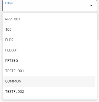 This image displays the Folder Name List Dropdown.