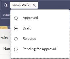 This image displays the Status Draft.