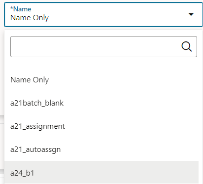 This image displays the Name Dropdown.