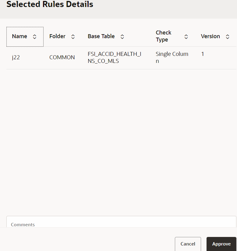 This image displays the Selected Rules Details Form Layout.