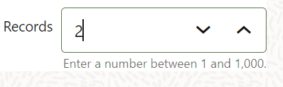 This image displays the Number of Records.
