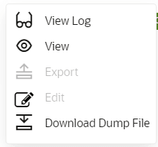 This image displays the Actions Menu. This image displays the Actions Menu.
