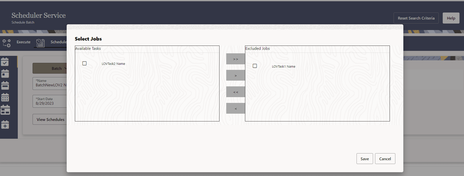 This image displays the LHS/RHS List View Selection.