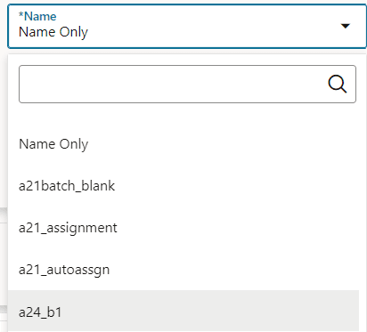 This image displays the Name Dropdown.